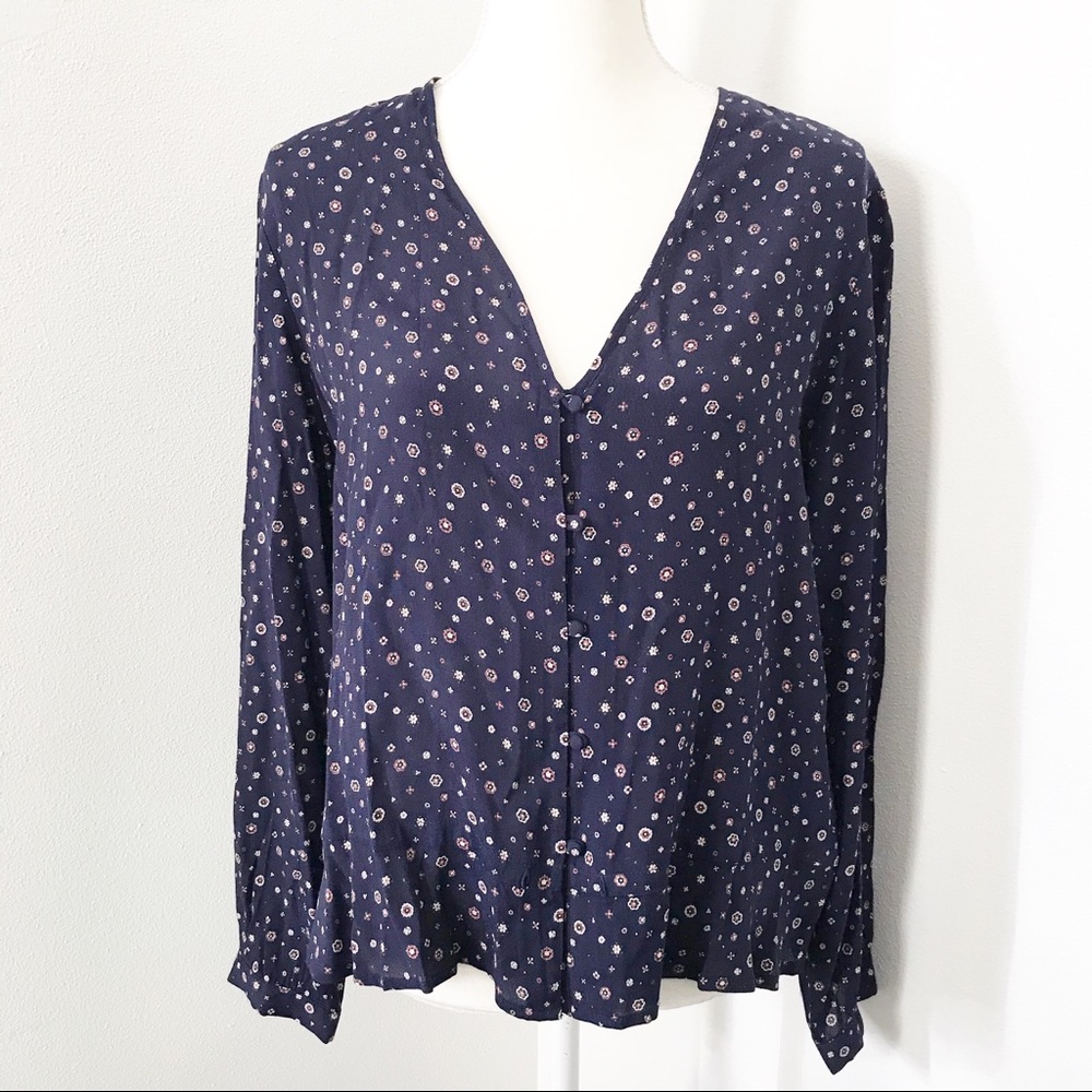 Rails Beaux Ruffle Waist Blouse-Large